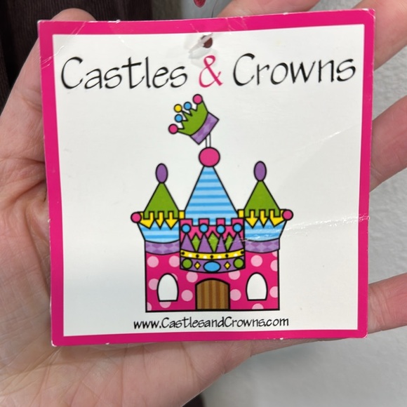 Castles & Crowns Brown Smocked corduroy Sundress‎ with Pink Floral Embroidery - Picture 2 of 7